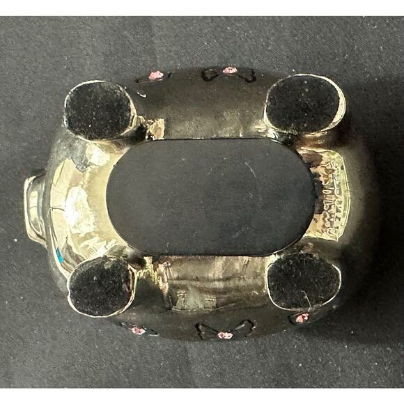 MUD PIE "Welcome Little Princess" Silver with Pink Jewels Vintage Piggy Bank - Picture 12 of 12